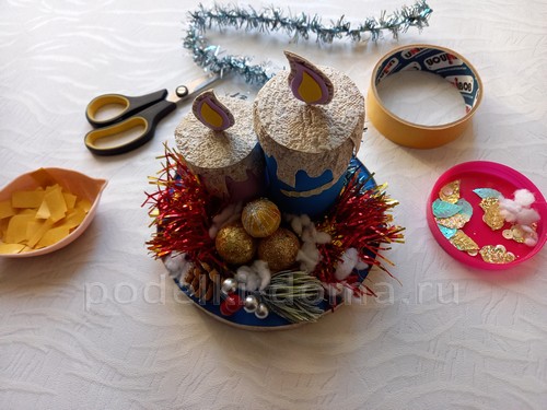 Как сделать свечу из картона и фоамирана — 3 МК Как сделать свечу из картона и фоамирана — 3 МК