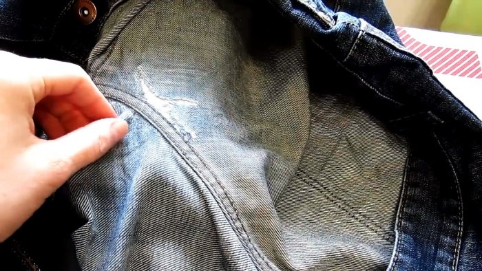 Как зашить потертость между штанин на джинсах Как зашить потертость между штанин на джинсах