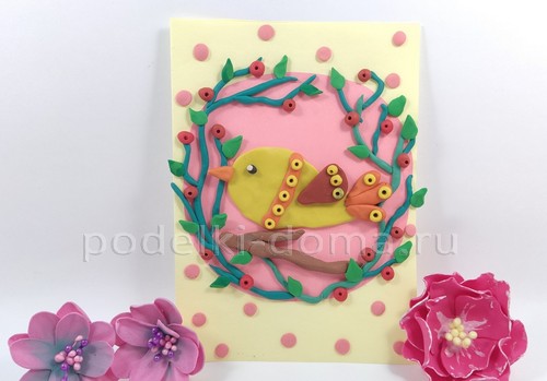 Аппликация из пластилина «Птичка» Аппликация из пластилина «Птичка»