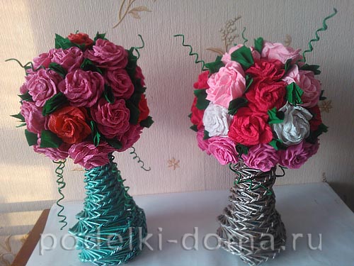 Лодочка-конфетница из бумажной лозы