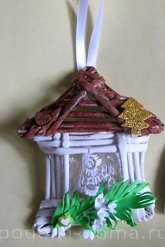 Лодочка-конфетница из бумажной лозы