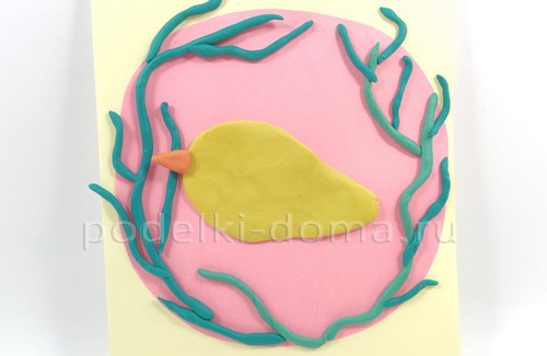 Аппликация из пластилина «Птичка» Аппликация из пластилина «Птичка»