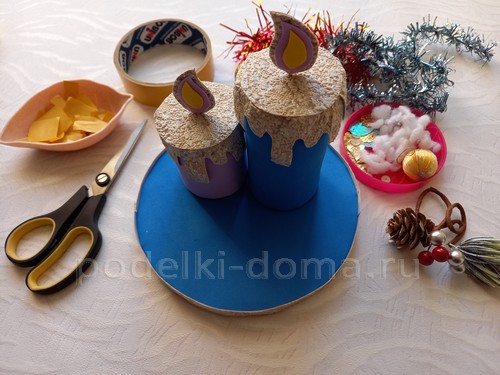 Как сделать свечу из картона и фоамирана — 3 МК Как сделать свечу из картона и фоамирана — 3 МК