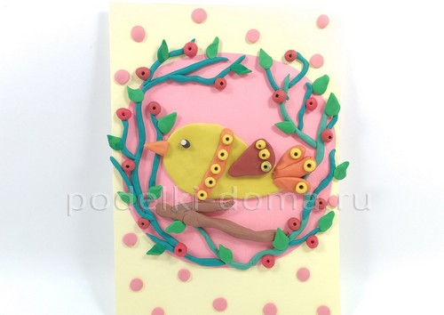 Аппликация из пластилина «Птичка» Аппликация из пластилина «Птичка»